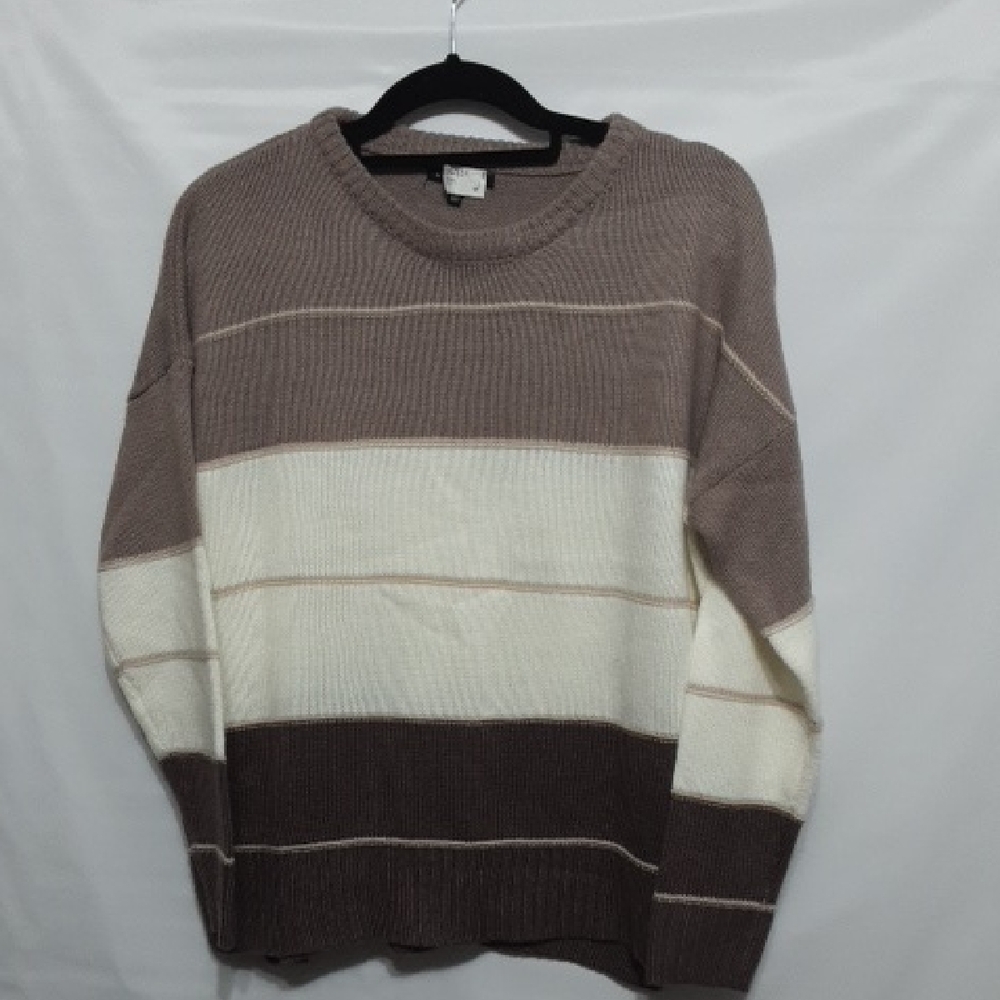 STACCATO Crew Neck Color Block Long‎ Sleeve Stripe Pullover Sweater